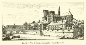 Ansicht des Erzbischofspalastes im Jahr 1650, nach Sylvestre von French School