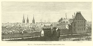 Blick auf den Quai und das Hotel de Conti, nach La Belle, 1640 von French School