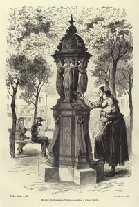 Wallace-Brunnen, installiert in Paris 1872 von French School