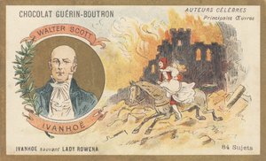 Walter Scott (1771-1832), schottischer Dichter, Schriftsteller und Historiker, Autor von „Ivanhoe“, Roman (1819) von French School