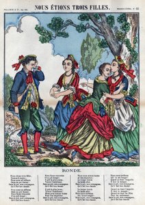 Wir waren drei Mädchen. Drei Mädchen spielen mit einem Hirten und machen ihn verlegen. (Chants et chansons populaire de la France) Imagine d