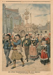 Hochzeitstag in Plougastel, Bretagne, Illustration aus Le Petit Journal, supplement illustre, 27. Januar 1907