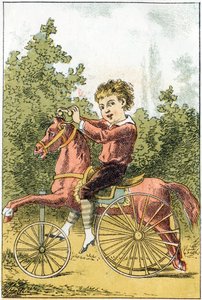 Beim Spielen des Pferdes sagen wir U U U U U U U U DA DA - im „Alphabet des petits savants“, späte 19. Jahrhundert