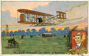 Wilbur Wright bei einem Flug im Camp d