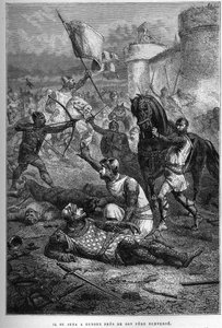 Wilhelm I. wird von seinem Sohn Robert im Kampf in Frankreich, 1076, verwundet - Aufstand von Robert Courteheuse