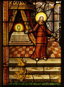 Fenster Charnier-10 zeigt Christus und die Hostie.