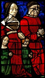 Fenster E1 mit den Stiftern Herzog Jean II de Bourbon und seiner Frau Catherine von French School