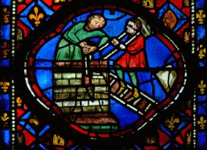 Fenster Ew-R, Theophilus baut eine Kirche