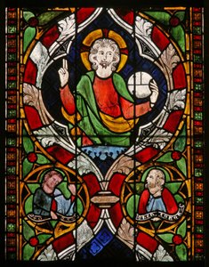 Fenster N-chapA mit Christus von French School