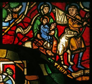Fenster Treasury-A, die Flucht nach Ägypten darstellend
