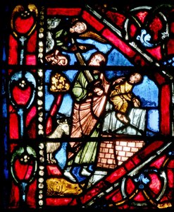 Fenster, das Abraham zeigt, wie er Isaac opfern will