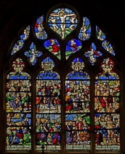 Fenster, das Passionsszenen darstellt von French School