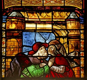 Fenster mit der Heiligen Anna und Joachim am Goldenen Tor