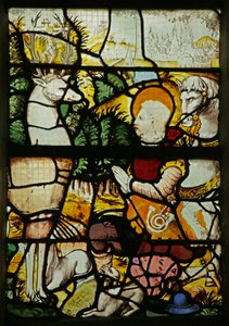 Fenster mit dem Heiligen Eustachius (als Placidus), der dem Hirsch begegnet von French School