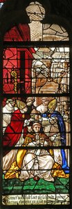 Fenster mit einer Szene aus dem Leben des Heiligen Vast