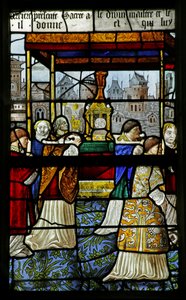 Fenster, das eine Prozession des Heiligen Sakraments darstellt (Detail), 1530 von French School