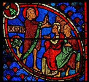Fenster mit einer Szene aus dem Leben des Hl. Johannes des Täufers von French School