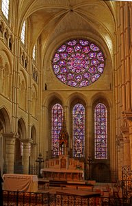 Fenster, Darstellung der Ostseite der Kathedrale von French School