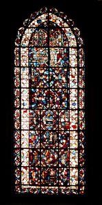 Fenster mit Szenen aus dem Leben der Heiligen von French School