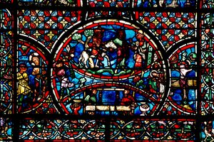 Fenster mit dem barmherzigen Samariter und der Weberzunft von French School