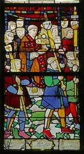 Fenster, das die Prozession des Gastgebers darstellt (um 1495) von French School