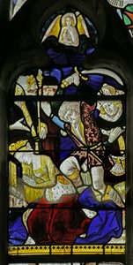 Fenster mit Darstellung der Hinrichtung der Heiligen Katharina, 1460-1470 von French School