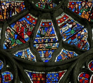 Fenster Nr. 3, Darstellung von Szenen des Jüngsten Gerichts