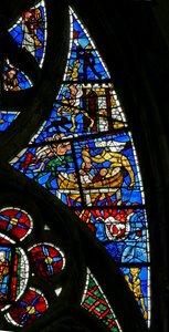 Fenster Nr. 3, Darstellung von Szenen des Jüngsten Gerichts von French School
