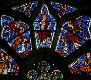 Fenster Nr. 3, Darstellung von Szenen des Jüngsten Gerichts von French School