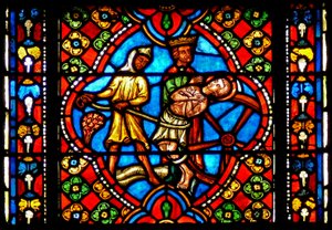 Fenster n3, Szenen aus dem Leben des heiligen Georg darstellend: auf dem Rad gefoltert von French School