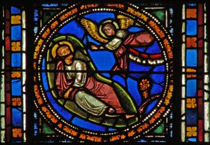 Fenster s2-C, ein Engel warnt Joseph von French School