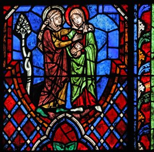 Fenster w01, Darstellung der Heimsuchung von French School