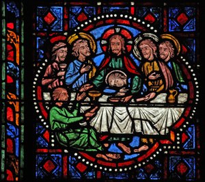 Fenster w02, Darstellung des Letzten Abendmahls