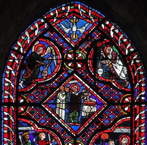 Fenster w03, Darstellung der Messe des Heiligen Johannes von French School