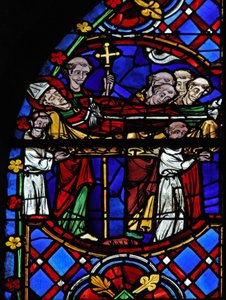 Fenster w08, Darstellung des Begräbniszugs des Heiligen Martin von French School