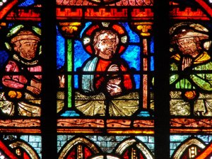 Fenster w0, Auferstehungsszene: Das Abendmahl in Emmaus von French School