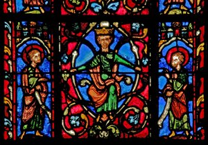 Fenster w0 mit einem König und zwei Propheten am Jessebaum von French School