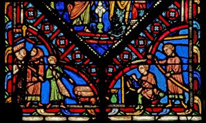 Fenster w0 mit fünf Handwerkerspendern von French School