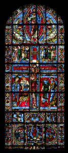 Fenster Nr. 0, Darstellung des Kreuzigungsfensters von French School