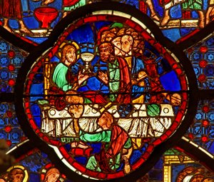 Fenster w0, Darstellung des Letzten Abendmahls von French School