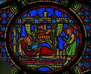 Fenster w0, Darstellung der Geburt Christi