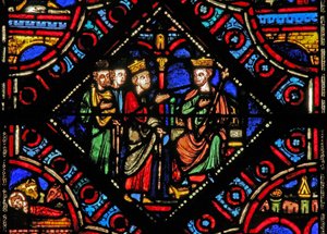 Fenster w0 mit den Weisen bei Herodes von French School