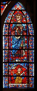 Fenster w100 zeigt St. Gervais - unten tötet sich ein König von French School