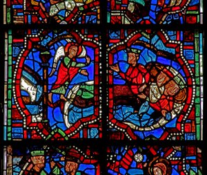 Fenster w100b Darstellung der Warnung der Heiligen Drei Könige im Traum von French School