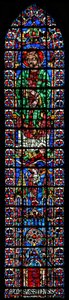 Fenster w102 mit Darstellung von St. Andreas und der Kathedrale von Soissons von French School