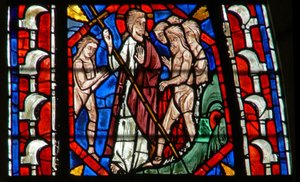 Fenster w107 zeigt die Höllenfahrt Christi; Höllenschlund von French School