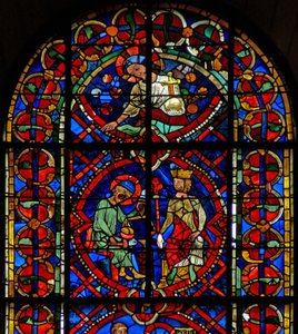 Fenster w107b Darstellung des Heiligen Eloi vor einem König von French School