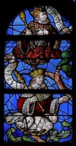 Fenster w10, König Abia und König Josaphat am Jessebaum darstellend