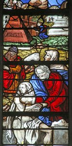 Fenster w10 mit Darstellung der Auferweckung des Lazarus