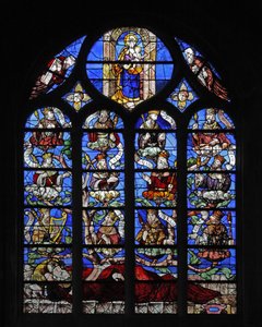 Fenster w10, den Jessebaum darstellend